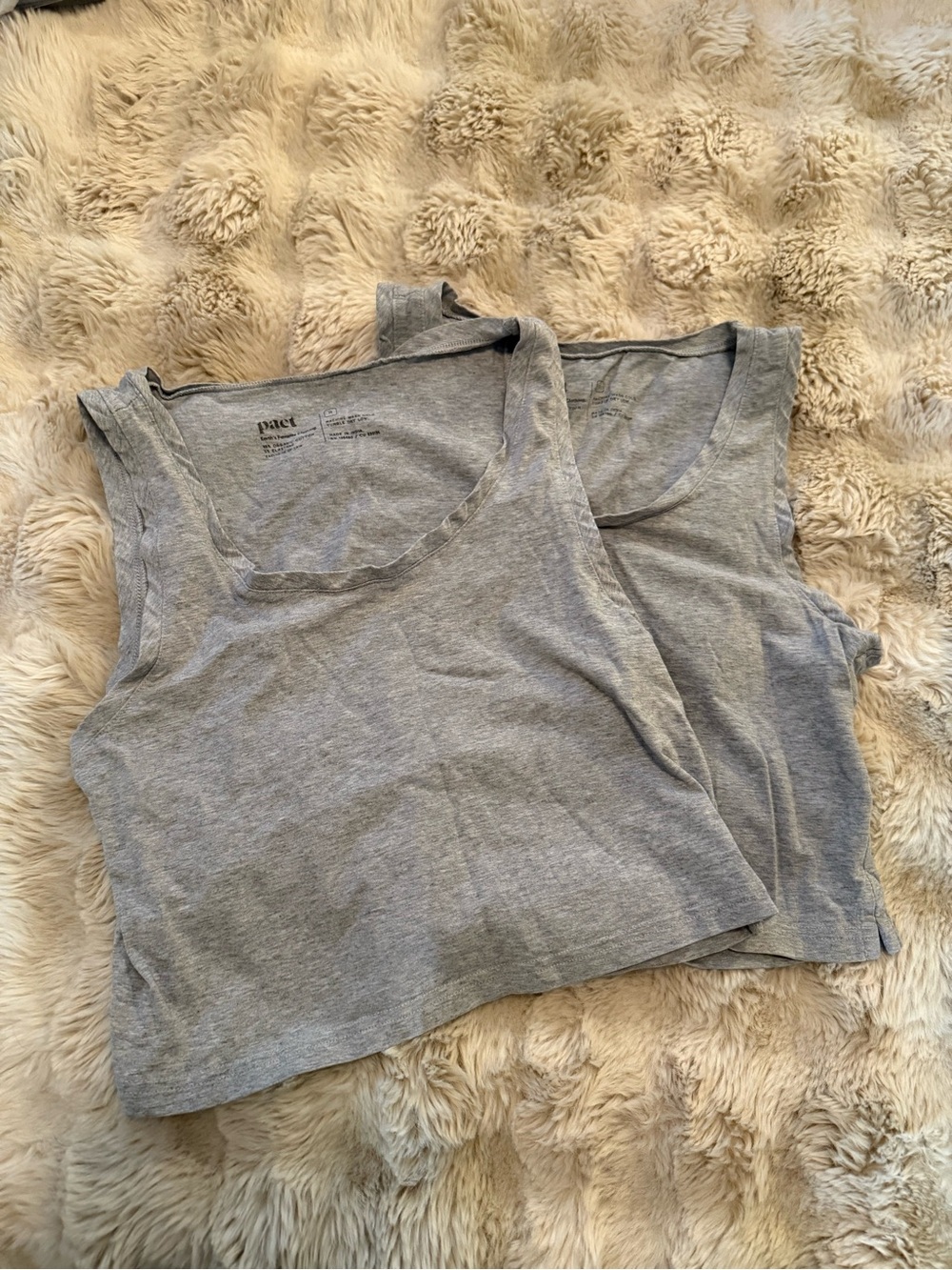 PACT Women's Gray Tank Top Duo - Soft Organic Cotton size medium
